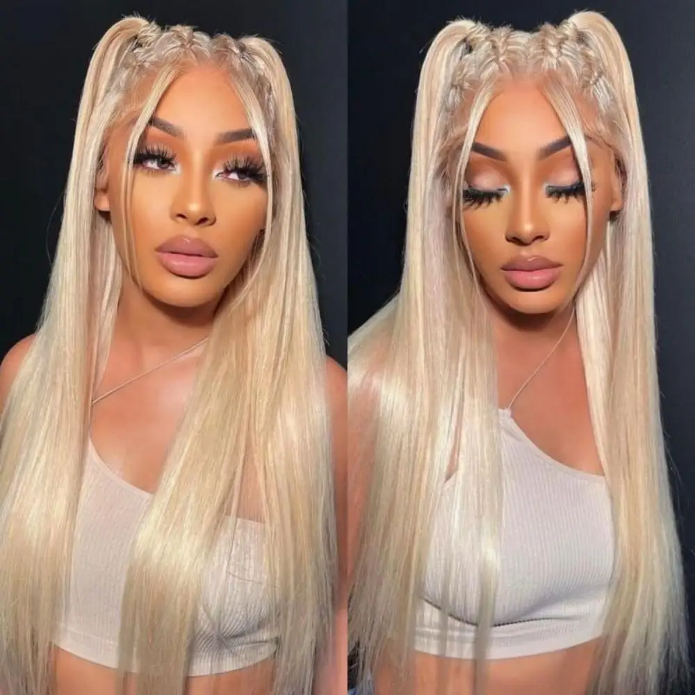 30 Inch Blonde Straight Lace Front Wigs Human Hair 613 Bone Straight 13x6 Hd Transparent Lace Frontal Wig Human Hair Colored Wig