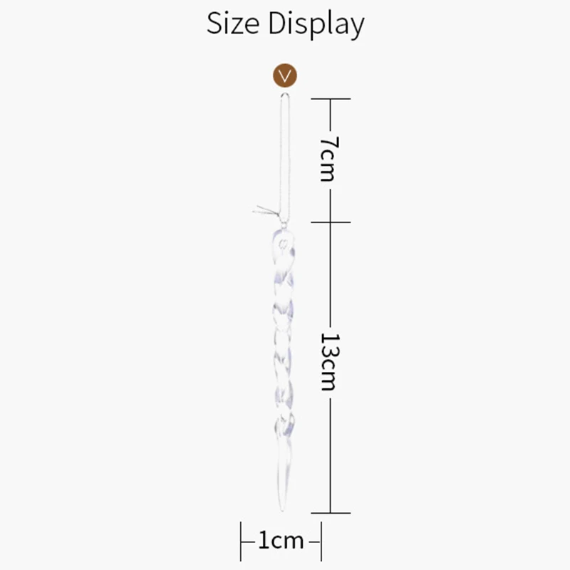 12Pc Christmas Hanging Decoration Transparent Icicle Ice Strip Pendant Xmax Tree Drop Ornament Home Christmas Tree Ceiling Decor image 6