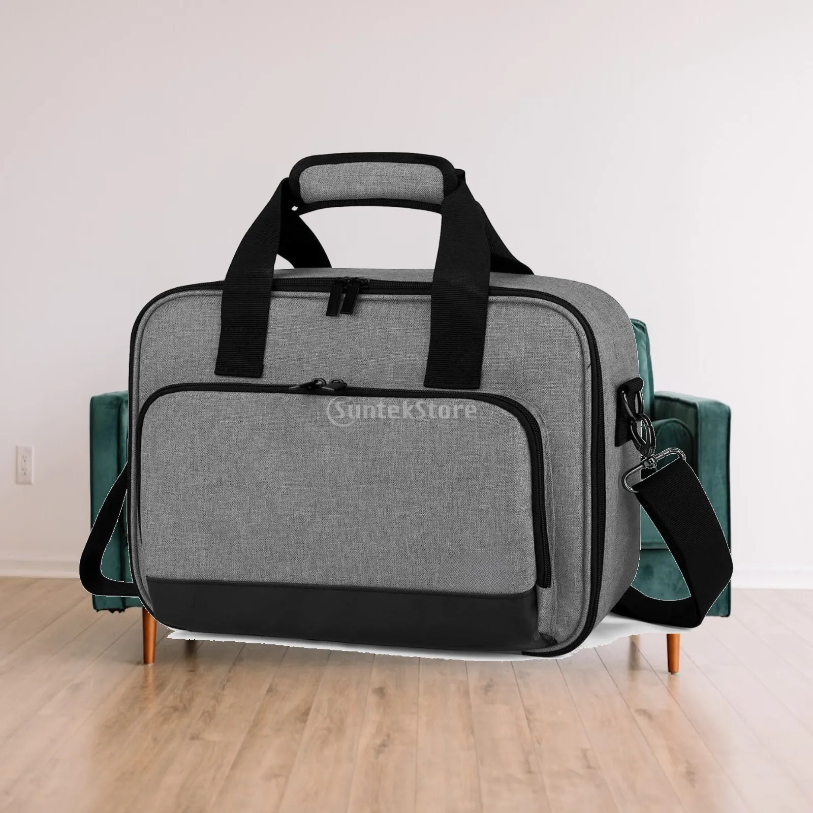 Professional Projector Case for Optoma HD146X Benq MH535 Gray Polyester Bag with Crystal Velvet Inner Lining
