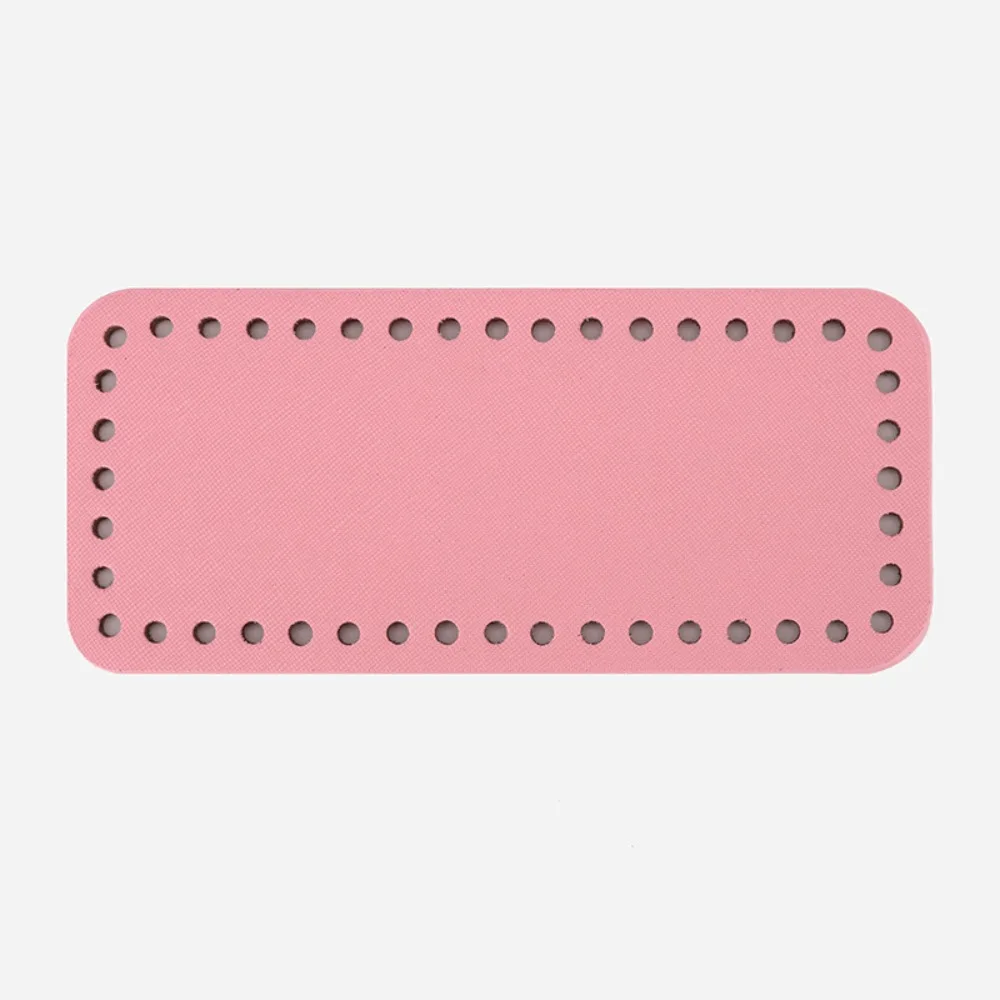 PU Leather Crochet Bag Bottom with Holes Rectangle Long Bag Bottom Wear-Resistant Making Bags Purse Handmade Bottom for Women