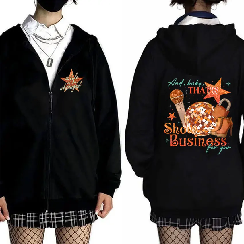 

The Life of A Showgirl 2025 Print Zipper Hoodie Men Women Fashion Oversized Hoodies Male Casual Fleece Cotton Zip Up Jacket Coat