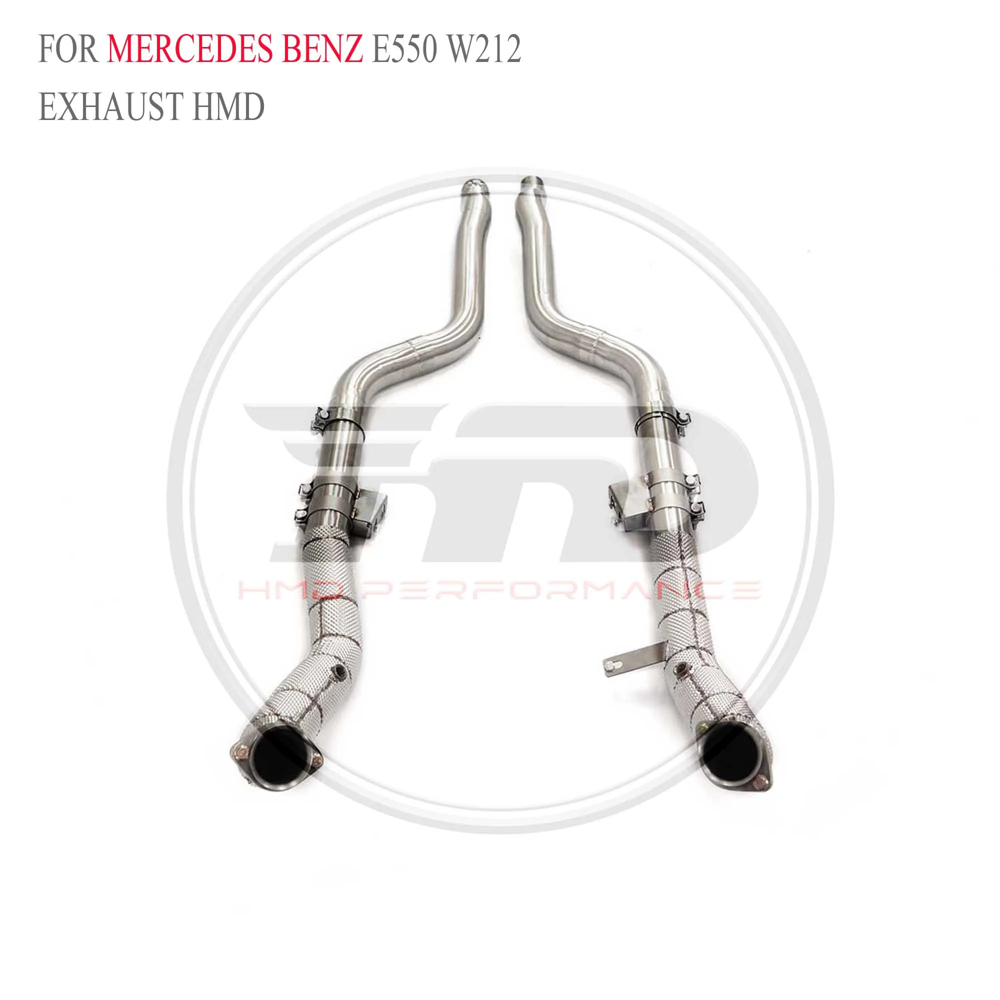 

Exhaust System Downpipe for Mercedes benz E550 W212 76mm pipe HMD High Flow Performance Pipe With Heat Shield