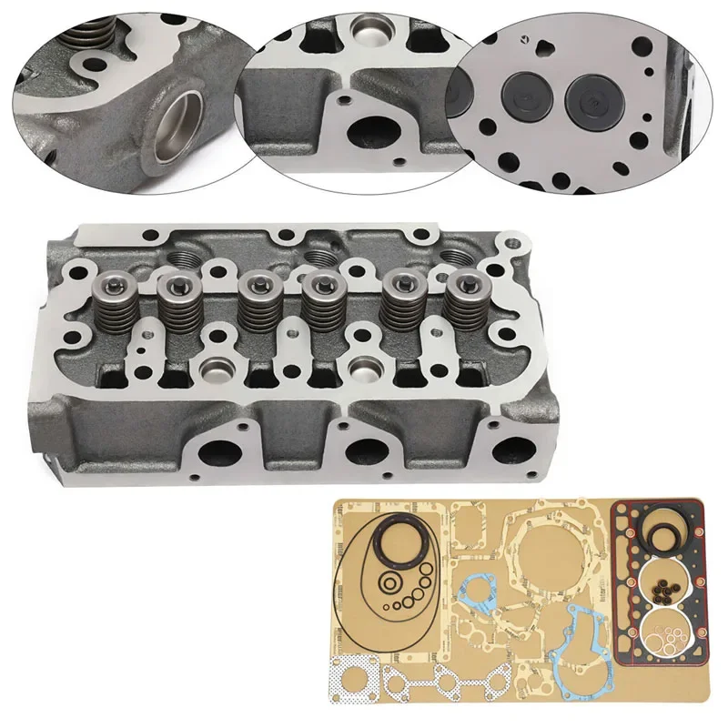 

Complete Cylinder Head with Valves Spring + Full Gasket Set for Kubota D722