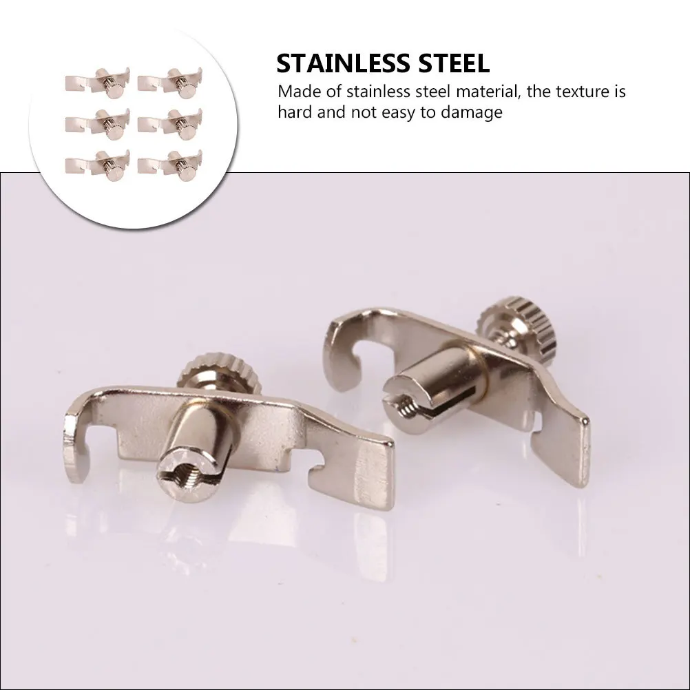 

6Pcs Stainless Steel Erhu String Adjusters Durable Texture Easy to Use Tuning Accessories Silver Erhu Fine Tuner