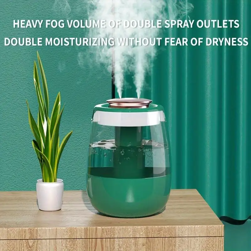 Large Capacity Home & Office Bedroom Humidifier, Portable High Mist Desktop Humidifier, Quiet Digital Dual Spray Display