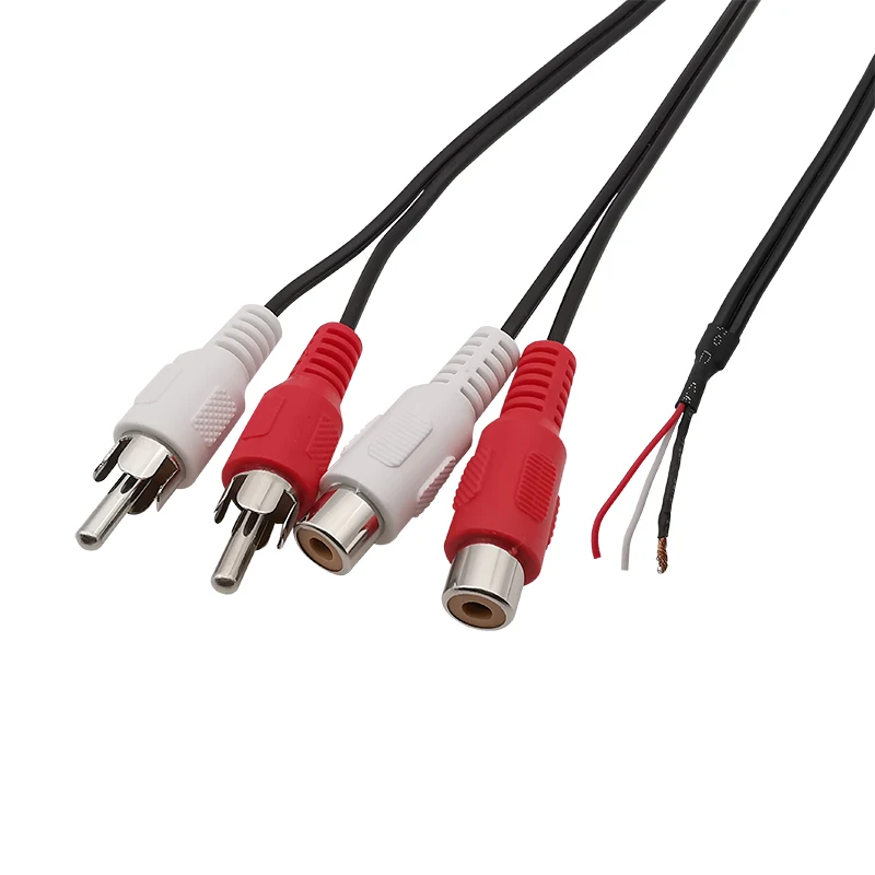 2db RCA Apaállat plug/female aljzat Hang Kábel kiterjesztése vezeték csatlakozó Adapter RCA Hang videó Kötél Copf hegesztő DIY csatlakozó