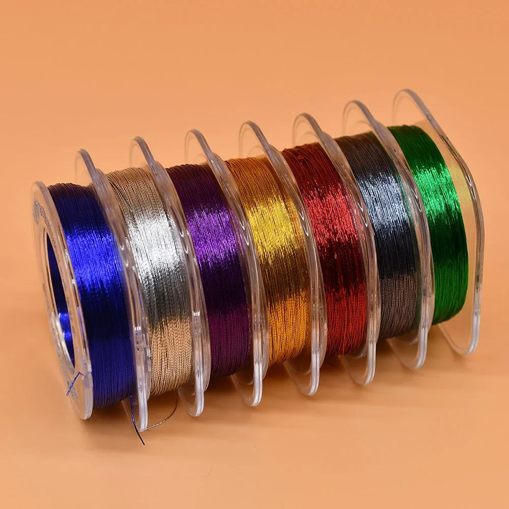 MNFT 7Pcs Rod Building Wrapping Thread Set DIY Fishing Line Guide Ring Eyelet Fixing 14 Colors Bright Metallic Flash for Fishing view 6