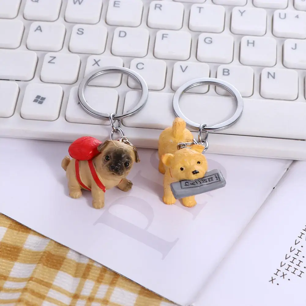 Cartoon for Teen Earphone Case Pendant Funny Car Key Holder Pet Backpack Decor Toy Keyring Korean Style Pendant Puppy Keychain