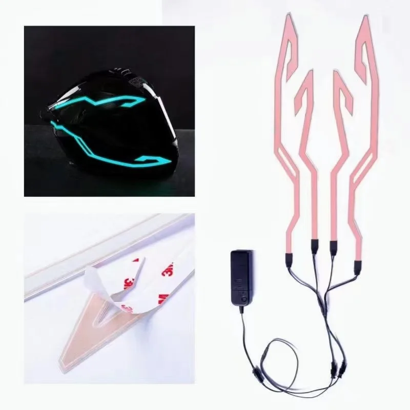 

New Waterproof Warning Luminous Helmet Modified Motorcycle Bike Helmets Night Lights Network Red Led Strip Riding Accessories