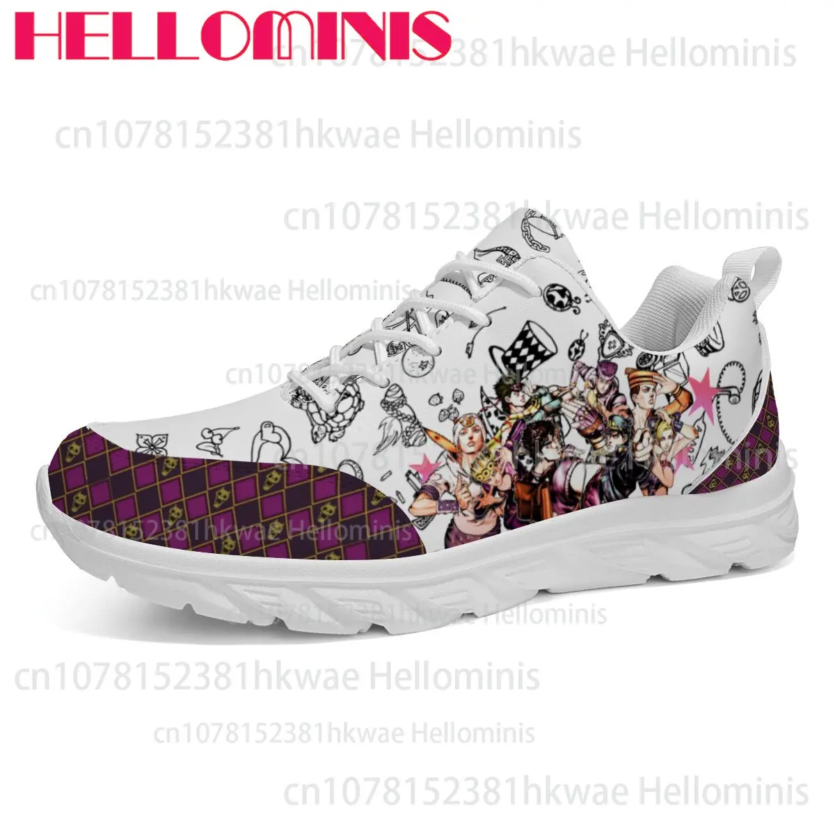 JoJo's Bizarre Adventure Girls Boys Teenager Men Women Wear-resistant Lightweight Non-slip Soft Sole Trendy Casual Sneakers Gift
