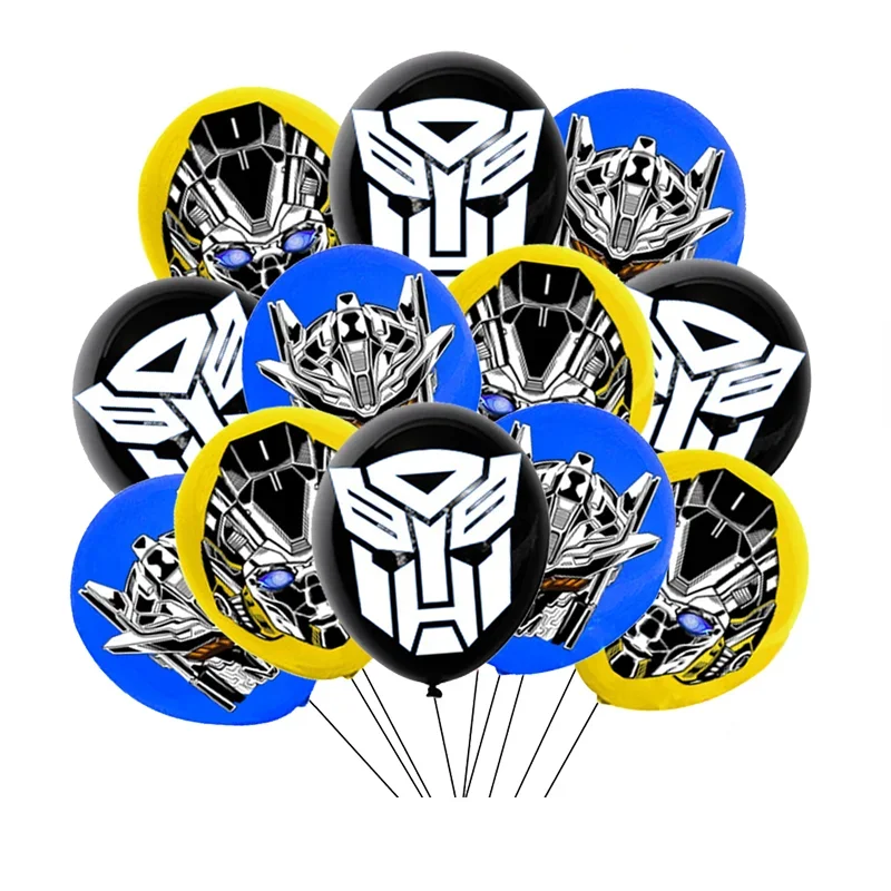 Transformers Birthday Party Decoration Latex Foil Balloons Disposable Tableware Cars Robot Backdrop For Kids Boys Party Supplies