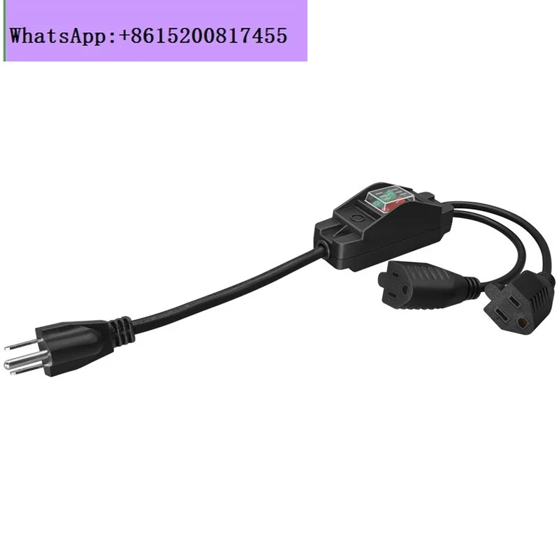 American standard tripod male to female one point two power cord Nema 5-15P to 2 * 5-15R female seat with power switch