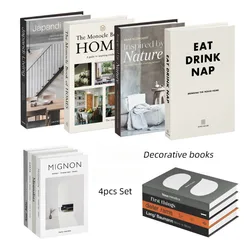 Faux Fake Books for Decoration, Decorative Books for Home Decor, Bookshelf Coffee Table Designer Decor Set Aesthetic, 4Pcs