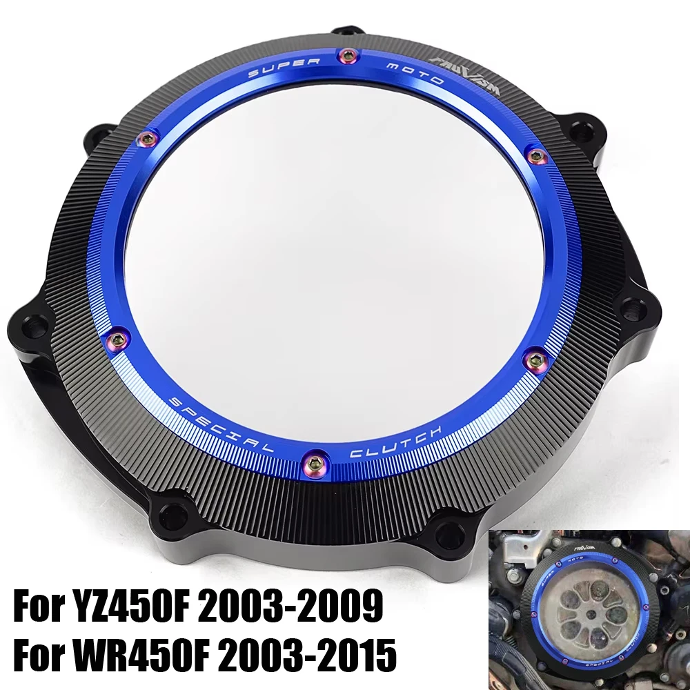 Clear Clutch Cover For Yamaha YZ450F 2003 - 2009 / WR450F 2003 - 2015 2004 2005 2006 2007 2008 / YZF WRF 450 / YZ 450F / WR 450F