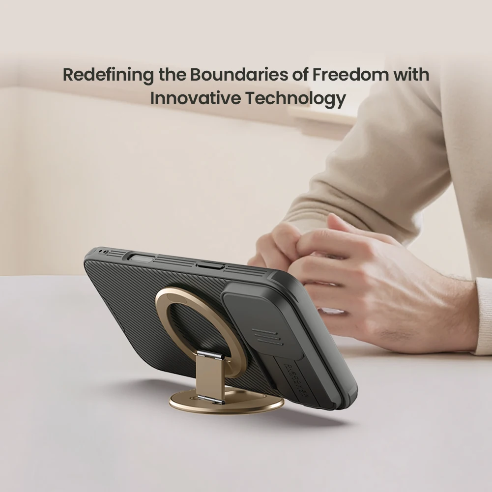 NILLKIN Magnetic Phone Holder For iPhone 16 Foldable Ring Buckle Back Adhesive Stand Portable Car Phone Holder For Huawei Xiaomi