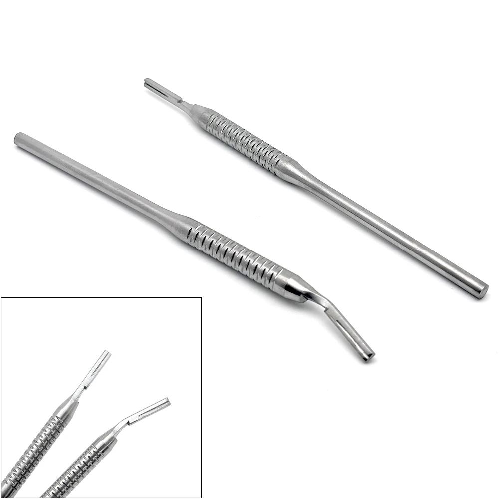 1pcs Dental Stainless steel Scalpel Handle Blade Handle Curved/Straight Applicable Oral Hilt Surgical Tool For No.3 Blade