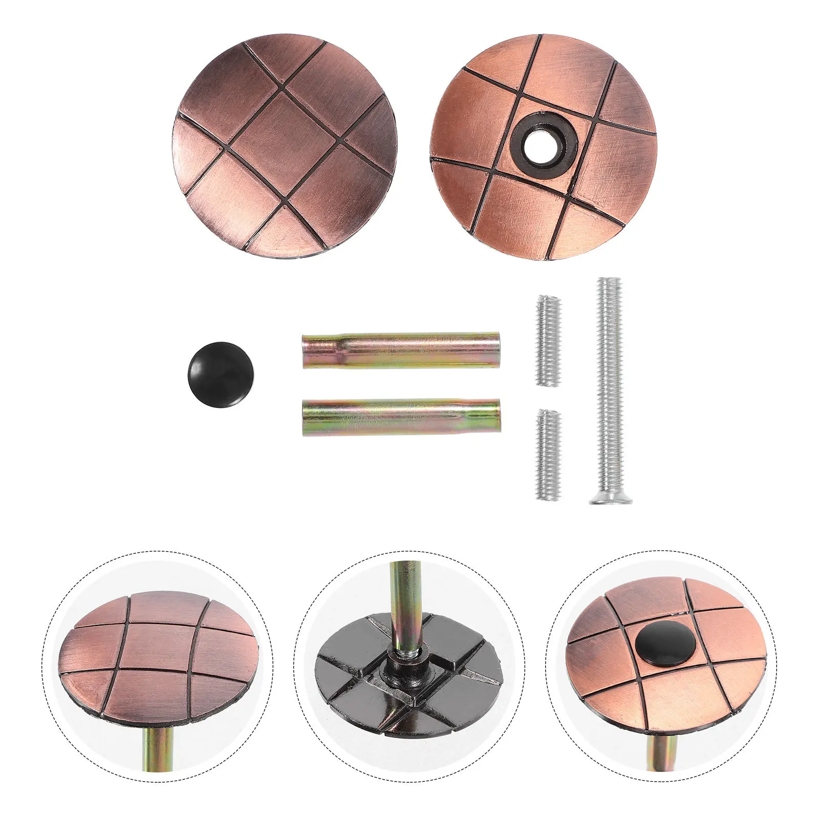 

1Set Door Hole Cover Plate Zinc Alloy Retro Round Deadbolt Plug Elegant Metal Handle Filler for Furniture Decor with