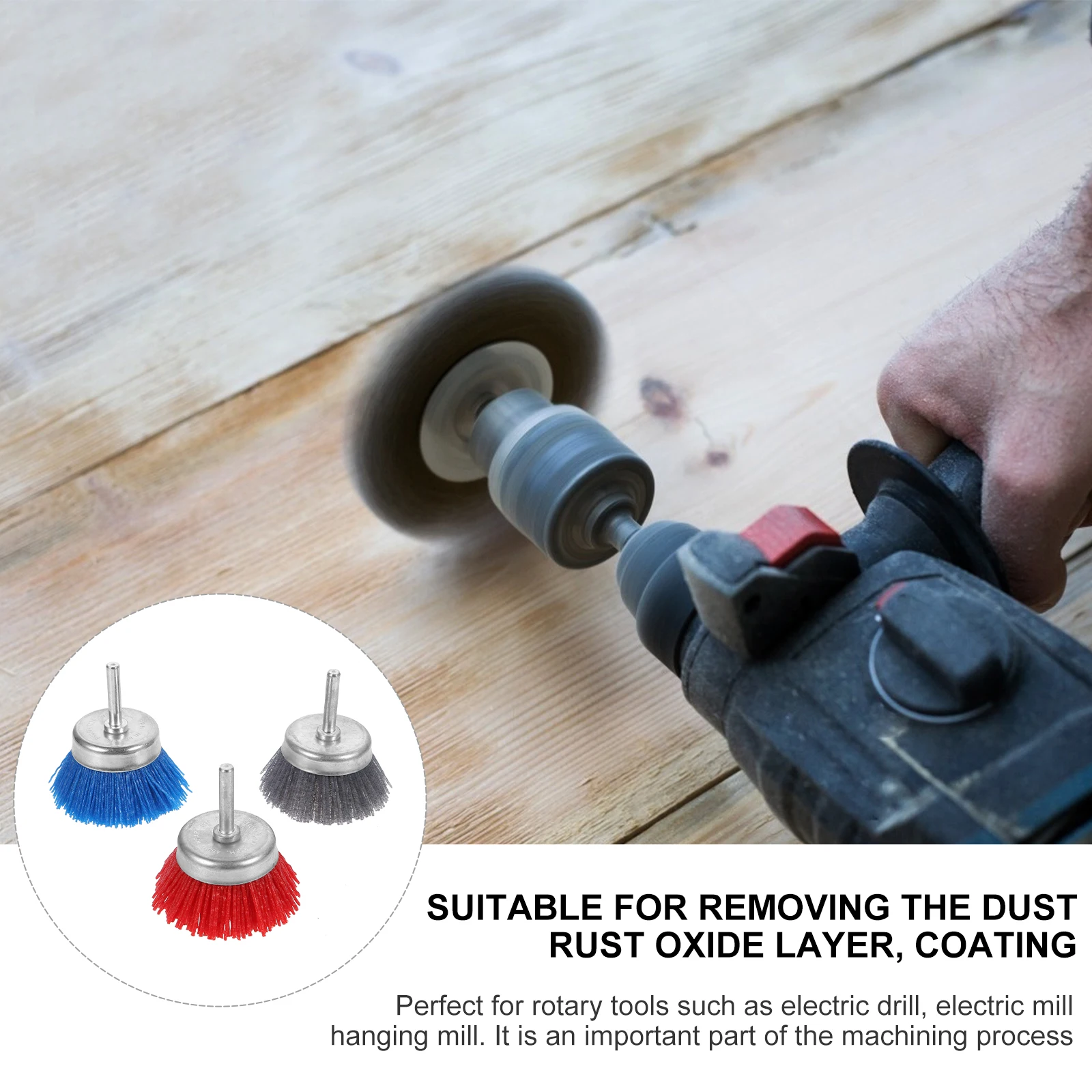

Polishing Wheel Abrasive Wire Tools Grinding Brush for Drill Cleaning Buffing Machining Process Removing Dust Rust Oxide Layer
