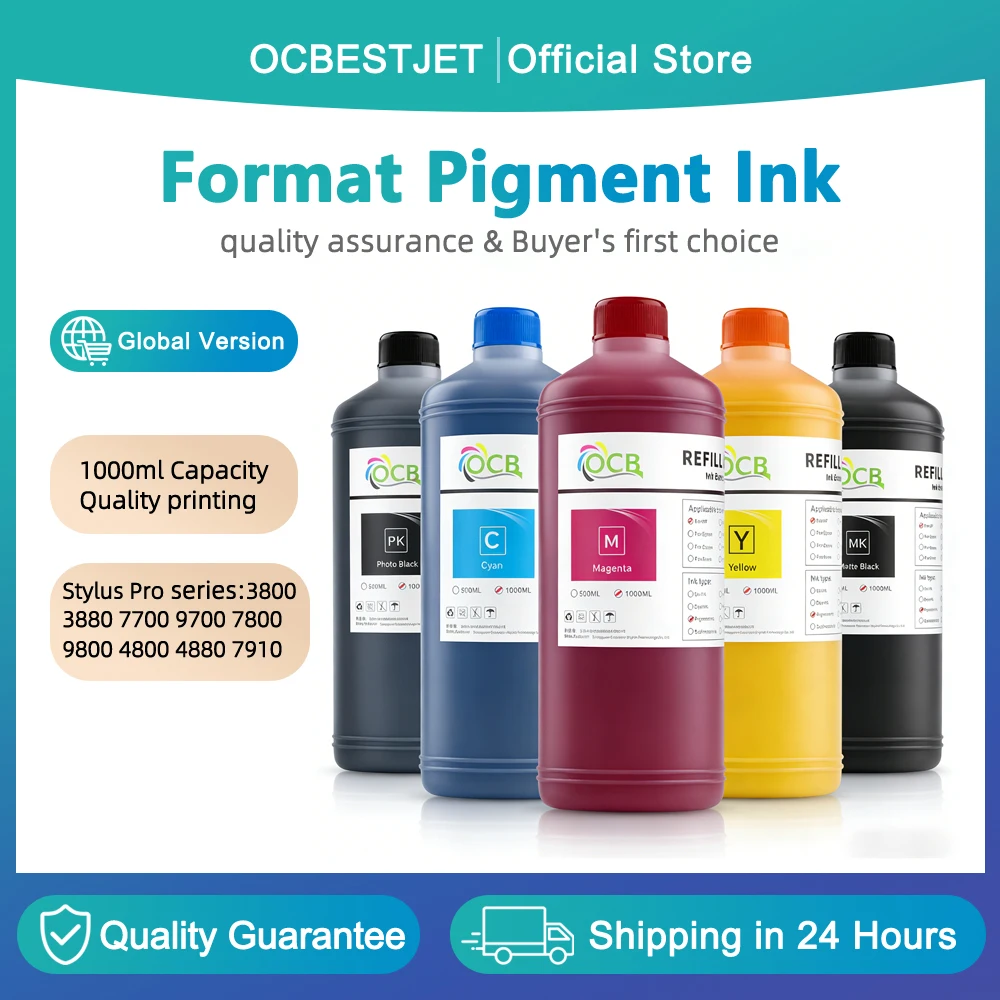 1000ML Waterproof Pigment Ink For Epson Stylus Pro 3800 3880 7700 9700 7800 9800 4800 4880 7600 9600 7450 7910 9910 Printer