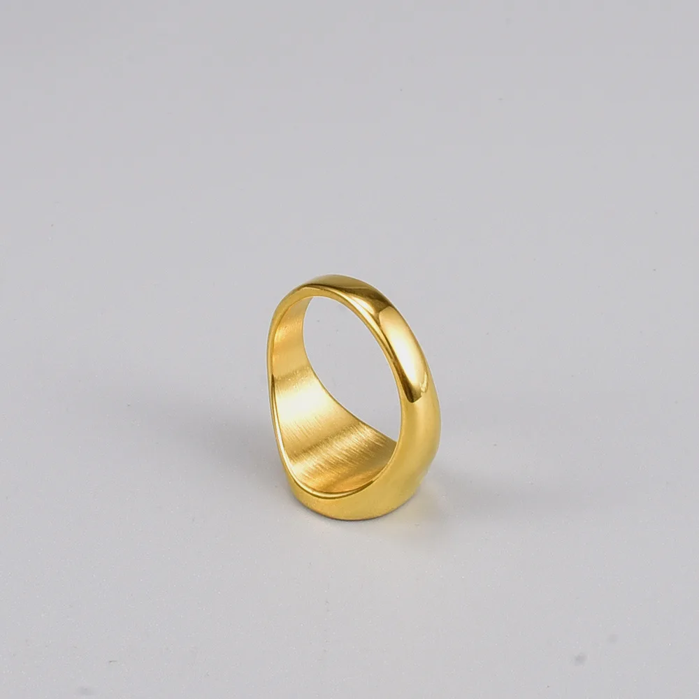 J75 خاتم إصبع السبابة ذو الطراز المعدني البارد للمصمم الفرنسي، مجوهرات ذهبية من الفولاذ المقاوم للصدأ للنساء