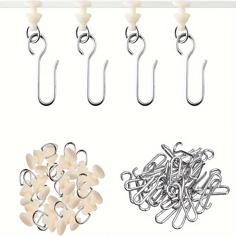 Curtain Pulley Hook Set, Curtain Track Roller Accessories, Silent Pulley Accessories