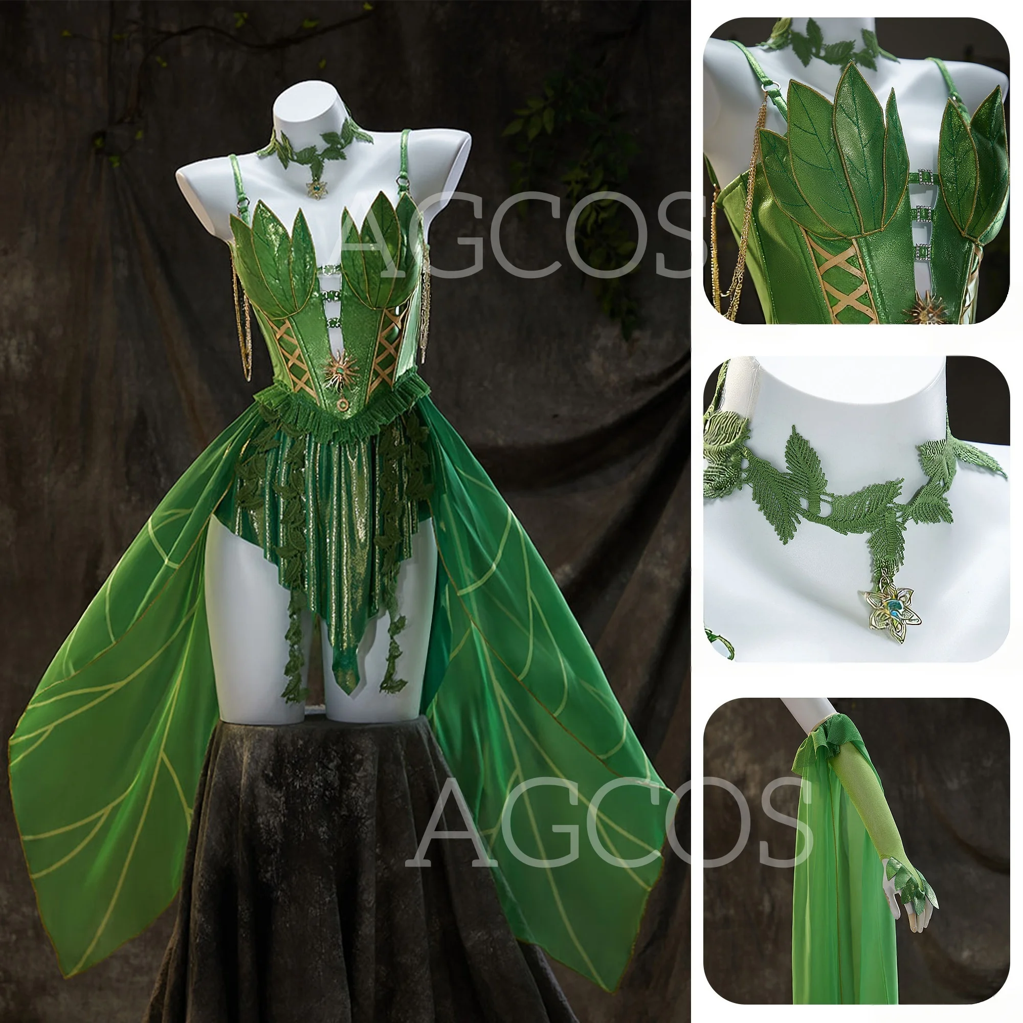 AGCOS Disfraz de elfos de hadas para mujer, trajes de fiesta de Halloween, vestido, ropa de Anime, disfraces, Cosplay