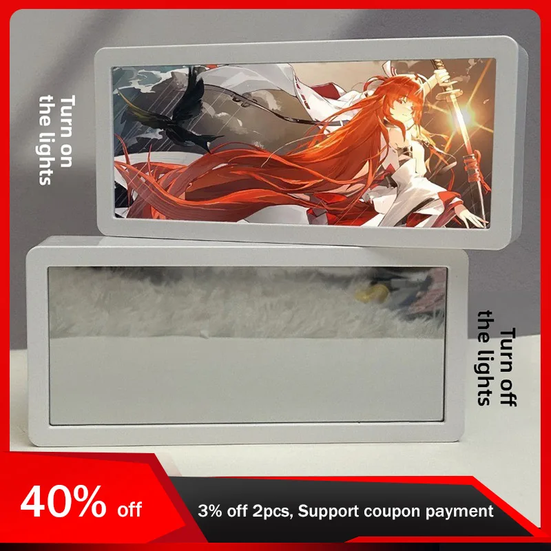 

18,5 см/7,28 дюйма Дракон Племя Аниме 3D светодиодное зеркало Ночные фигурки Периферийные устройства Световой короб Креатив Коллекционная игрушка Украшение спальни