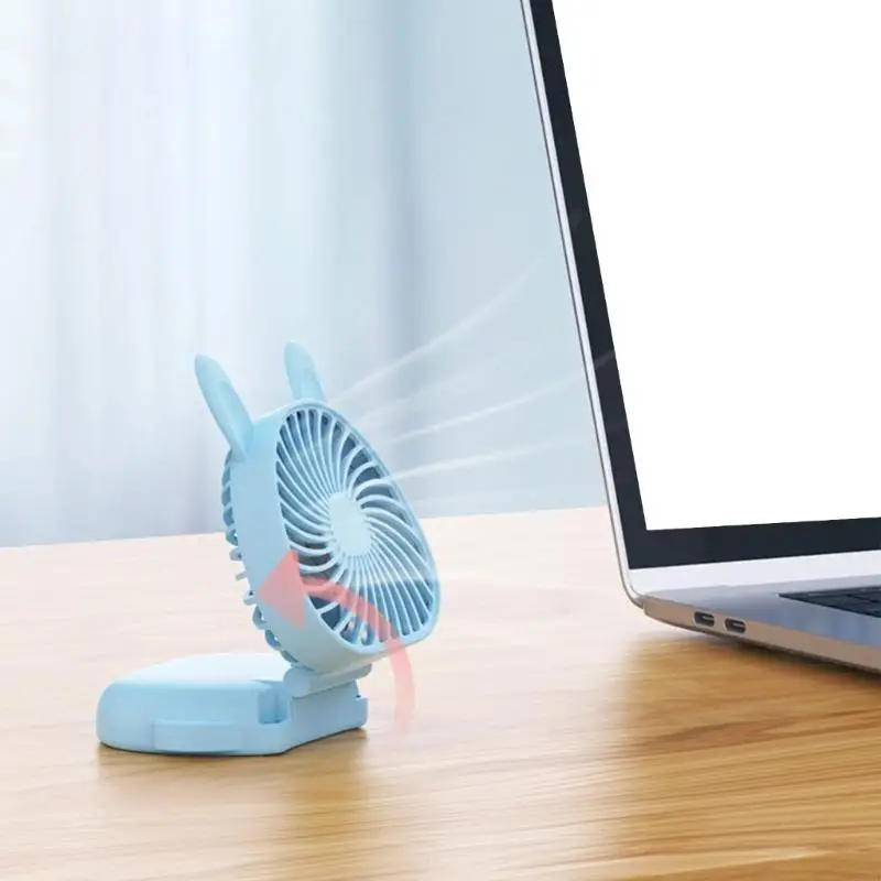 F92F Foldable Necks Fan Lightweight Fan Neck Straps Fan Desk Fan Handhelds Fan Cooling Fan Plastic Material for Outdoor Indoor