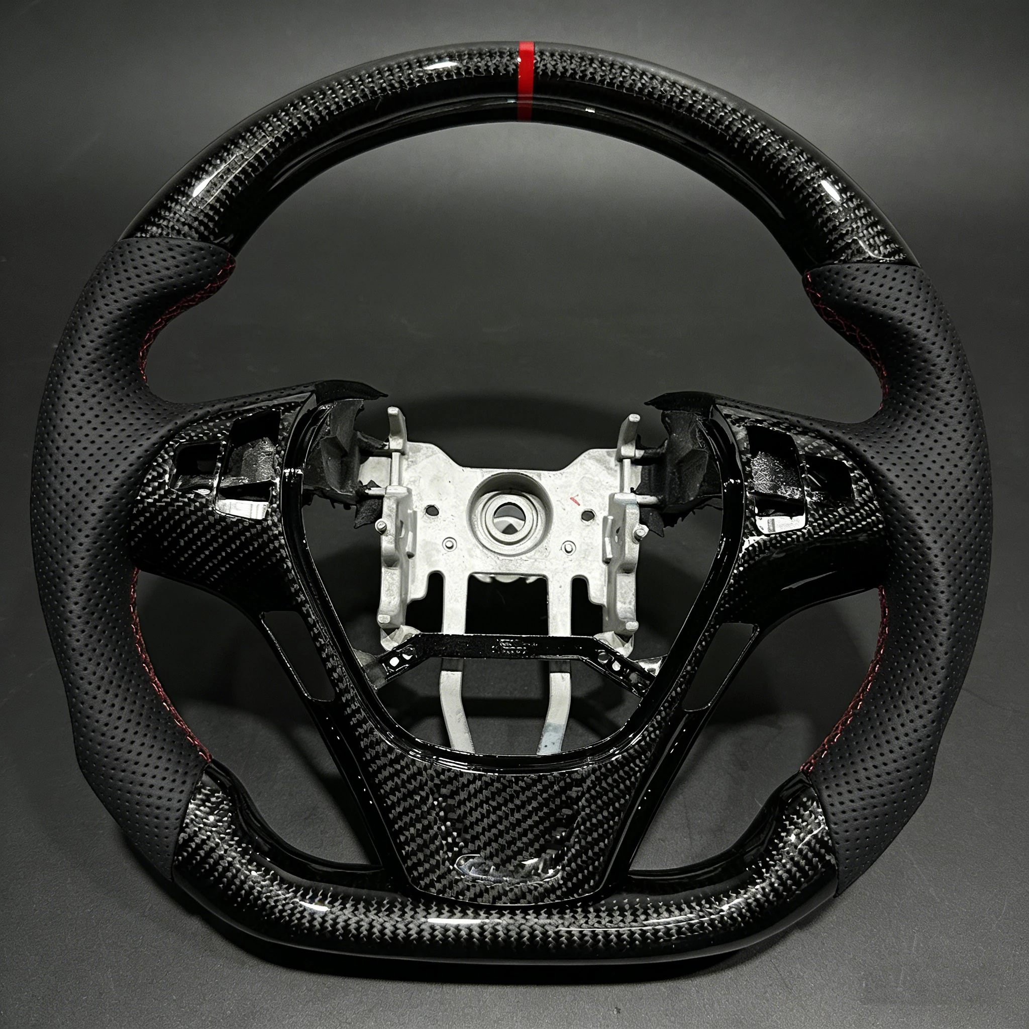 For Hyundai Genesis Coupe Sport Steering Wheel Real Black Carbon Fiber for Genesis Coupe 2008 2012 2016 2022 D Shape DIY Color