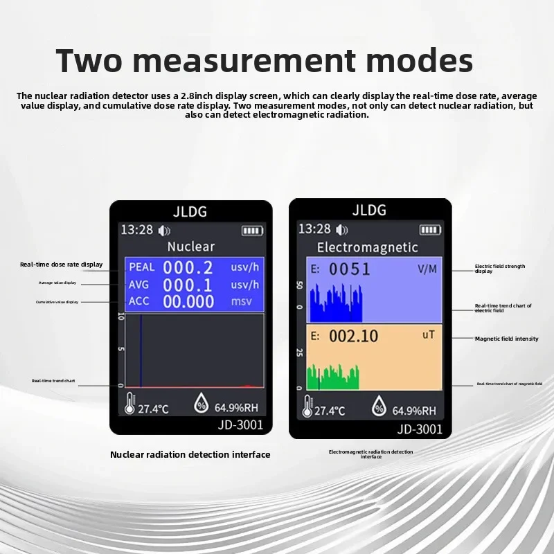 Stable JD-3001 Personal Radiation Dose Alarm Counter Nuclear Radiation Detector Electromagnetic Detector