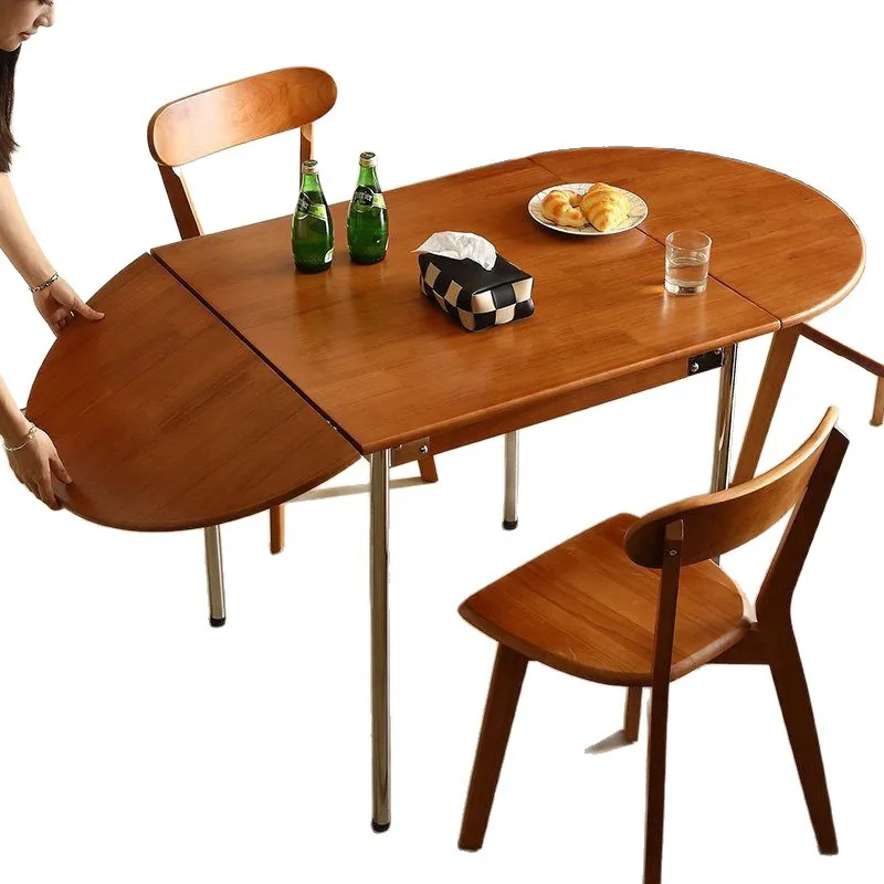 Solid wood household dining table antique dining table and chairs rivets retro style small apartment dining table combination