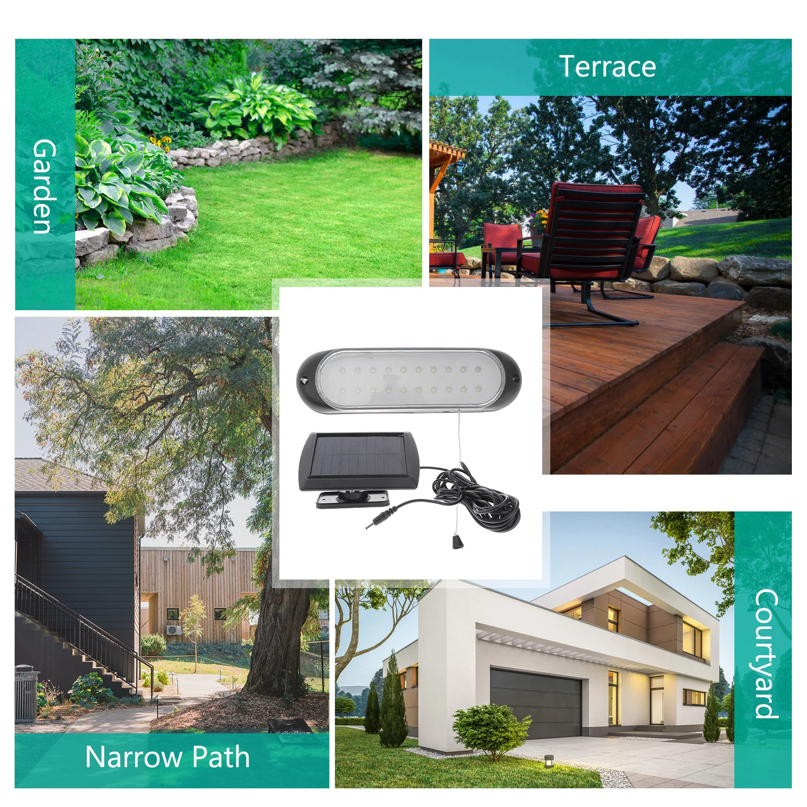 

1Set Solar Powered Energy Lamp Indoor Outdoor Dual Light Extended Cord Practical Solar Light for Garden Patio Extended Line Lamp