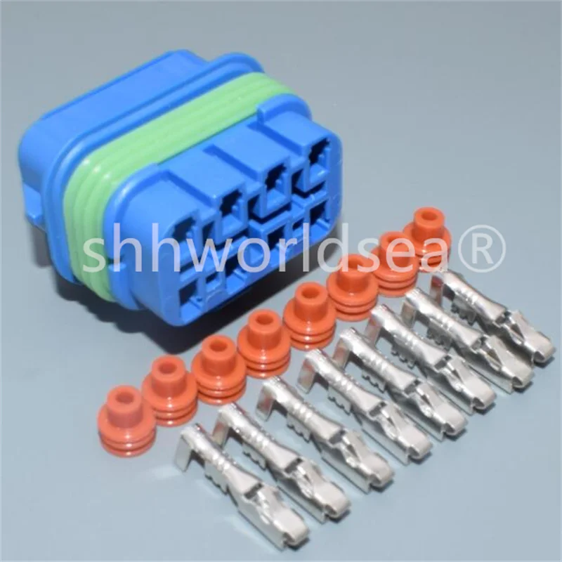 shhworldsea   8P  housing connector plug 8 pin 2.8mm plastic parts automotive waterproof connector with terminal plug