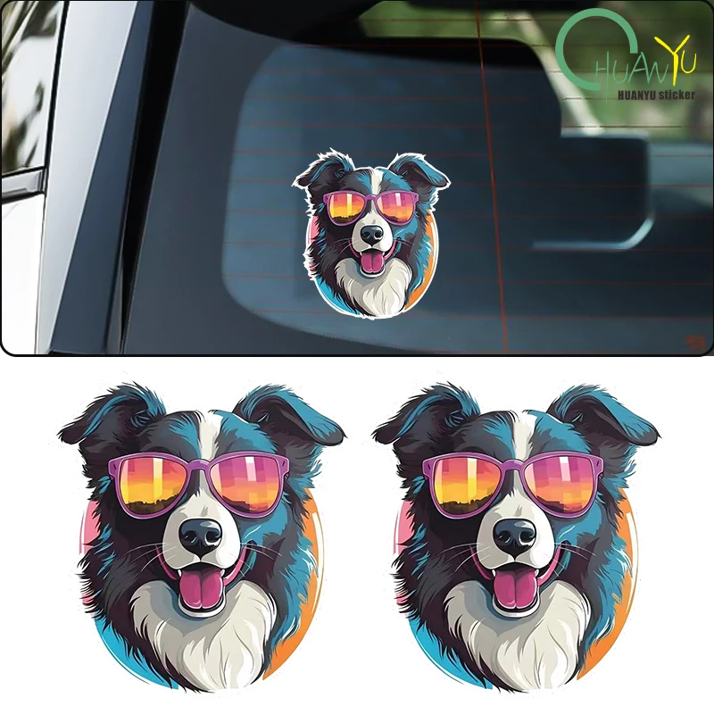 Cool Border Collie Dog Creative Vinyl Waterproof Sticker Decal For Car, Laptop, Wall Window, Bumper Sticker