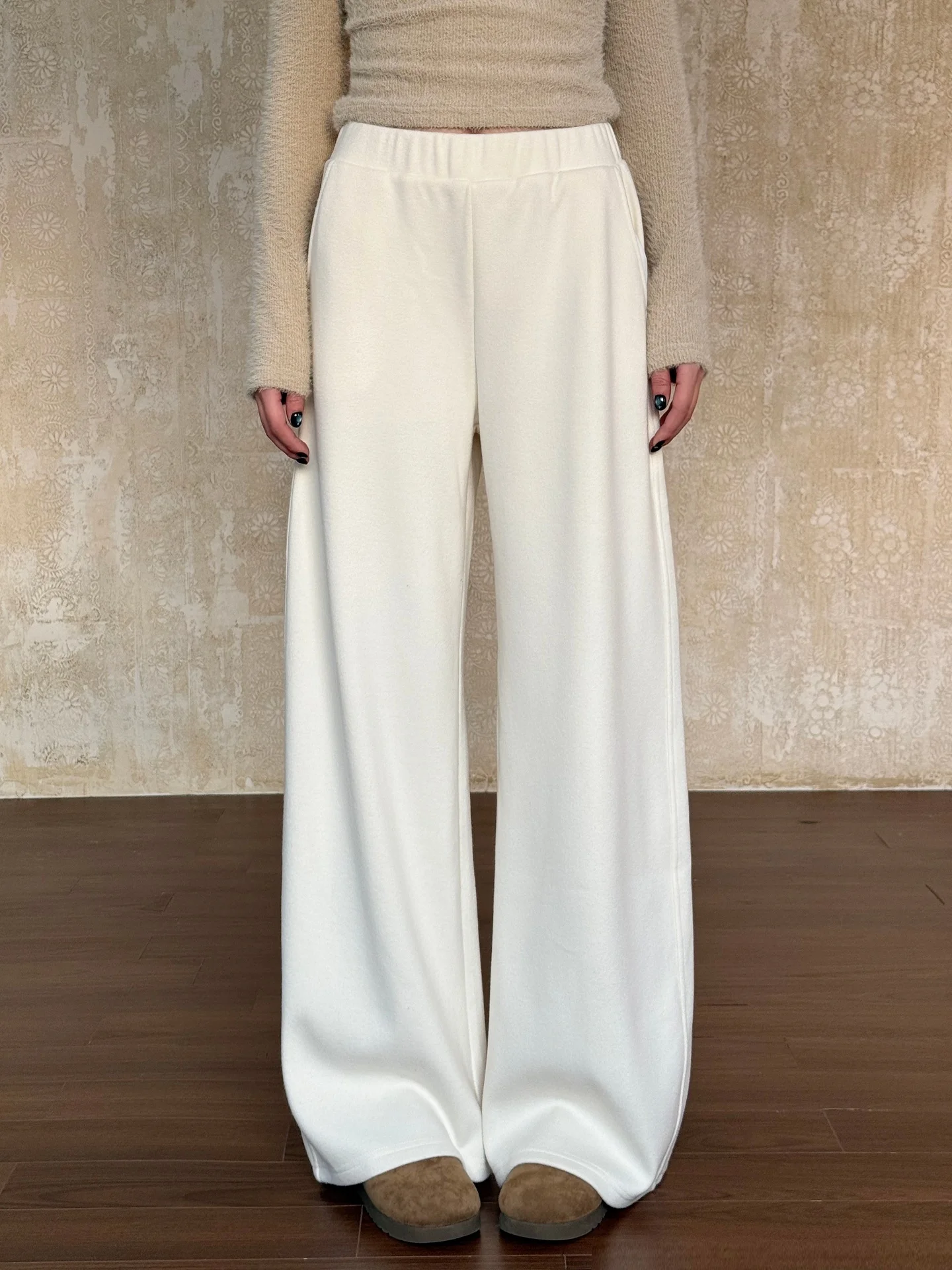 

VintageTang Fce Lined Thi Широкие повседневные брюки Женские зимние теплые спортивные спортивные штаны с высокой талией Хлопковые стринги Love Pat...