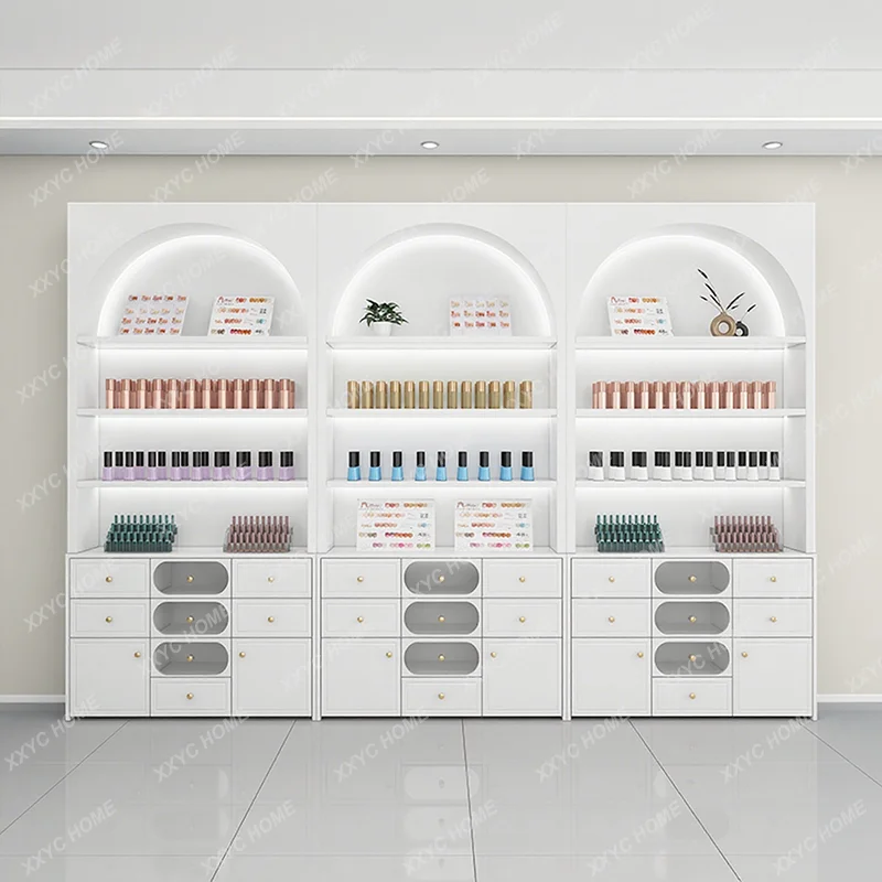 네일샵 진열장 매니큐어 접착제 보관 진열장 화장품 진열장