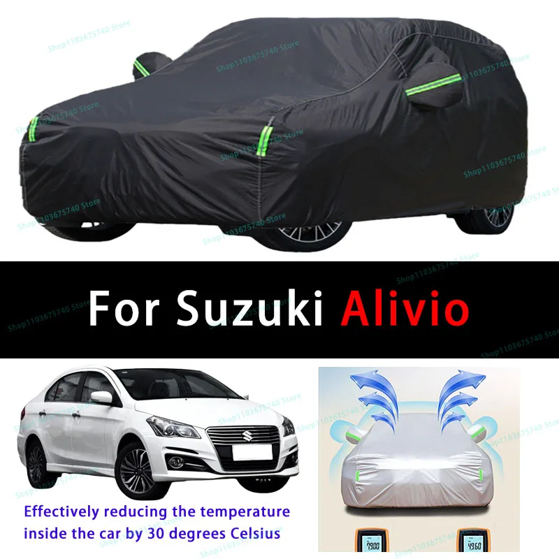 

For Suzuki Alivio Summer Full Car Covers Outdoor Sun uv Protection Dust Cooling Protective Auto Protective Cover