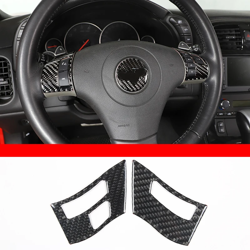 

For Chevrolet Corvette C6 2005-2013 Soft Carbon Fiber Car steering wheel button frame Cover trim Sticker Car Accessories