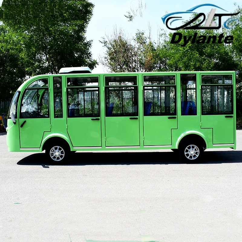 2026 Brand New 14 Seater Powerful 4 Wheel Electric Club Car 4000W/7500W Electric Car Closed Tourist Bus Lithium Battery Powered