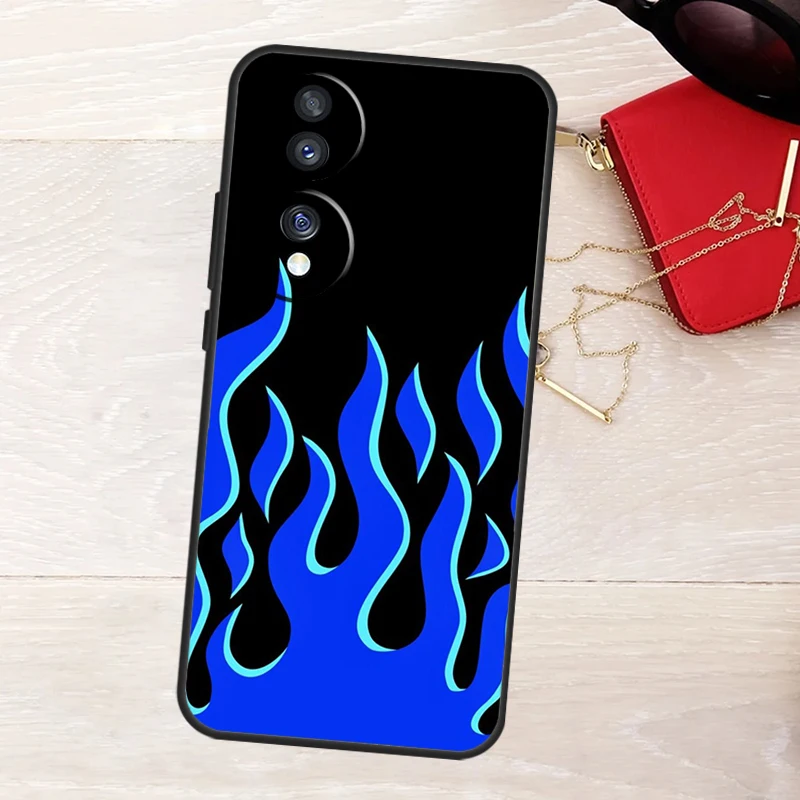 Blue Red Flame Fire Phone Case For Honor 90 70 50 Lite Magic 5 6 Pro X6 X7 X8 X9 X6a X7a X8a X9a X8b X9b Cover image 5