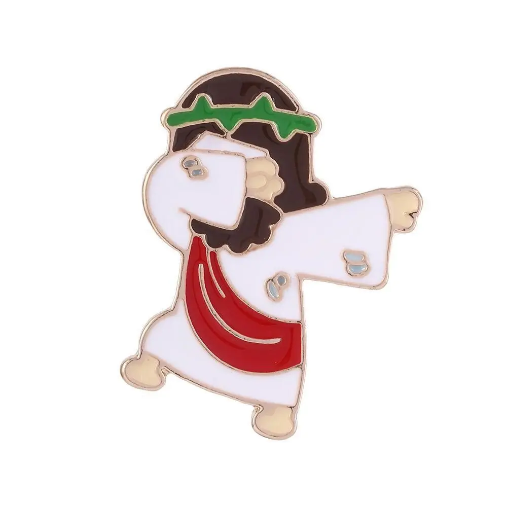 Little Sheep Jesus Messiah Brooches Interest Originality Shirt Lapel Pins Swag Dancing Happy Enamel Brooches Women Men