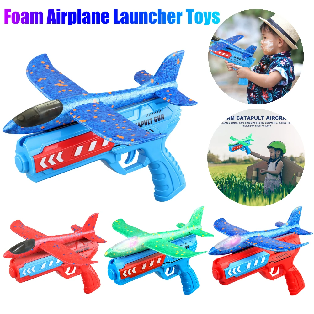 

Foam Airplane Launcher Toys Kids Catapult Gun Plane Toy Outdoor Sports Flying Toys Surprise Birthday Gifts for Boys Girls