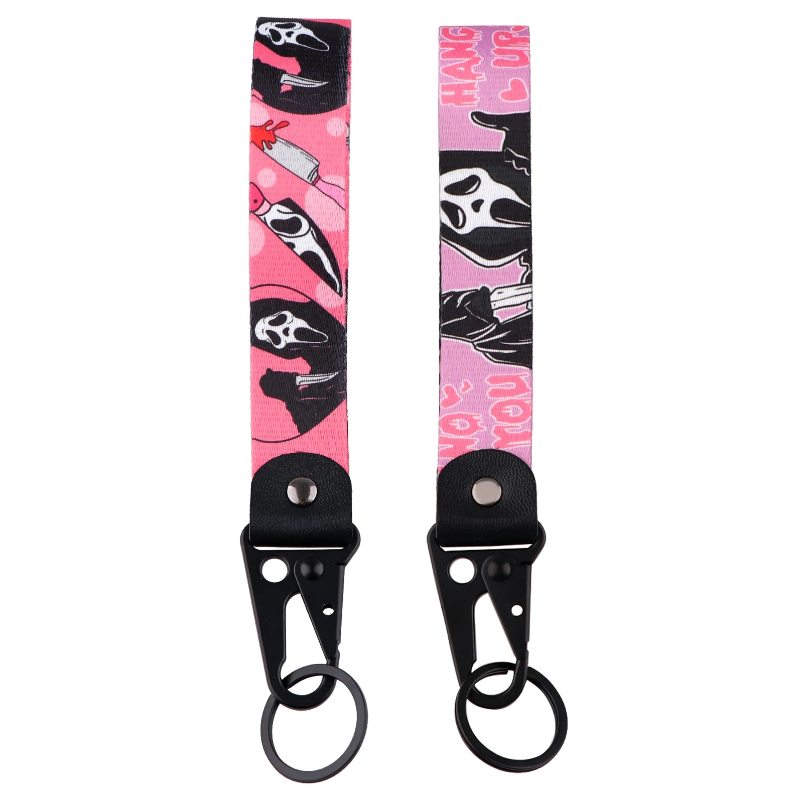 Horror Movie Short Rope Wrist Strap Lanyard for Phone Tag Keychain Key Ring Holder Halloween Accessories