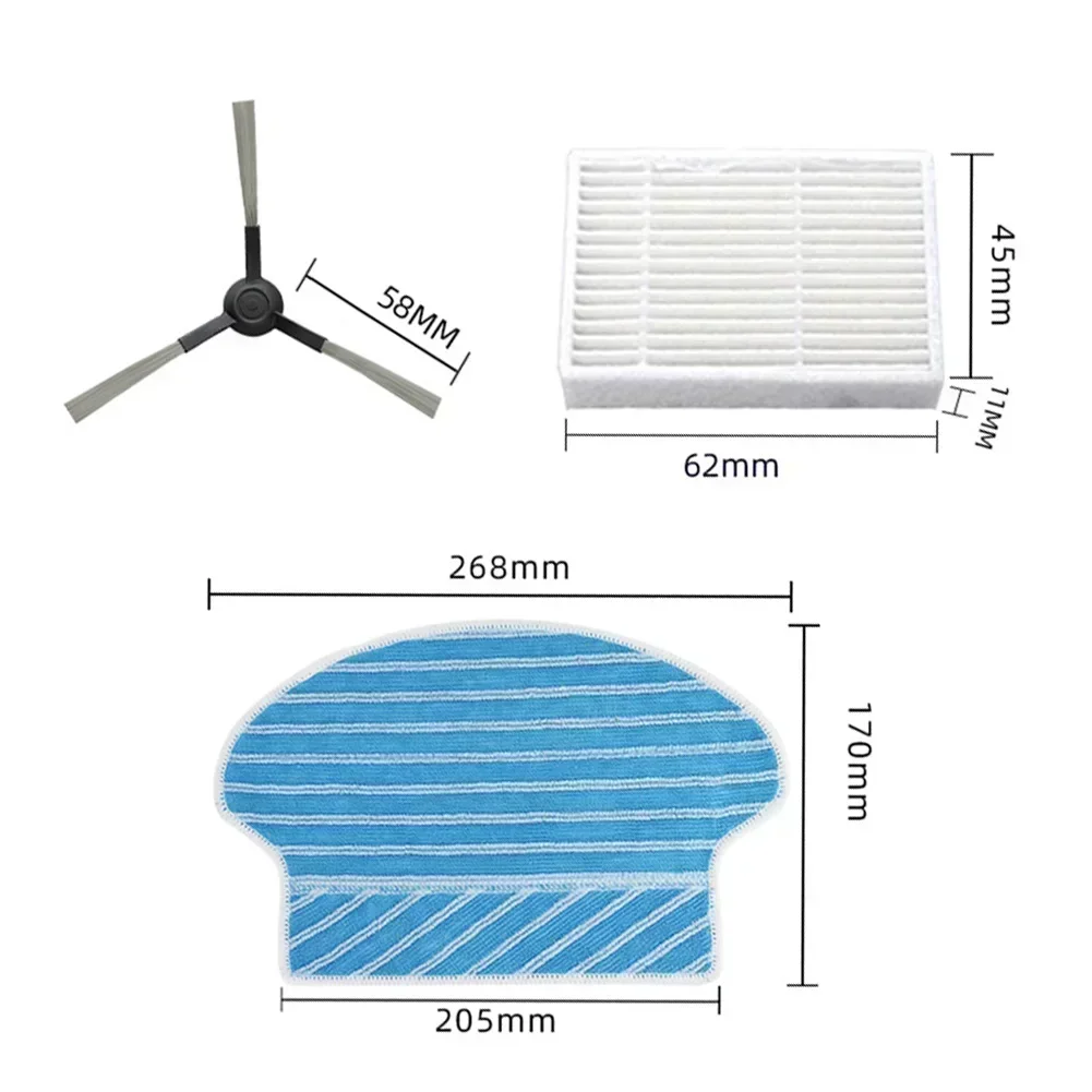 Side Brushes Mop Cloth Rag Filter For MyGenie X990 ZX1000 P1 P2 P3 Robotic Vacuum Cleaner Microfiber Pad Hepa Filter Part