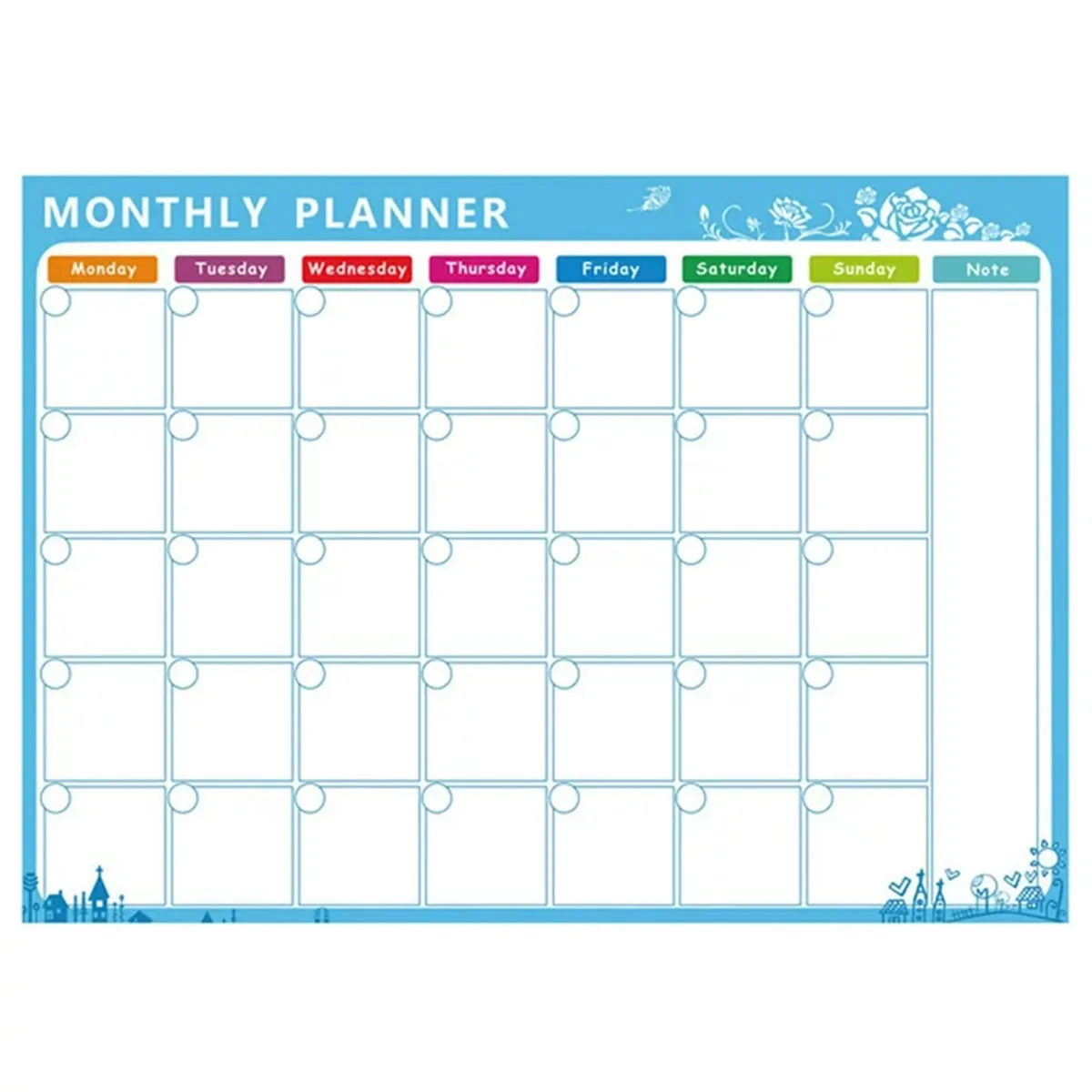 Magnetic Dry Erase Monthly Calendar Set-Magnetic White Board Weekly Planner & Grocery Organizer for Kitchen Refrigerator