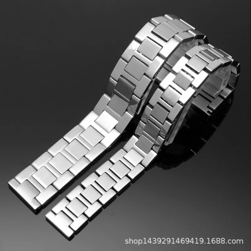 High Quality 20mm Solid Stainless Steel Watchband for Tank Santos Silver Bracelets 17.5mm 19mm 21mm 23.5mm Metal Watch Strap