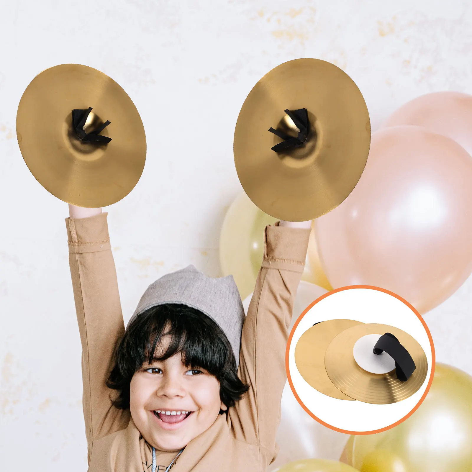

1 Pair Portable Metal Performance Cymbals Durable Hand Percussion School Band Rehearsal Instruments Mini Robust
