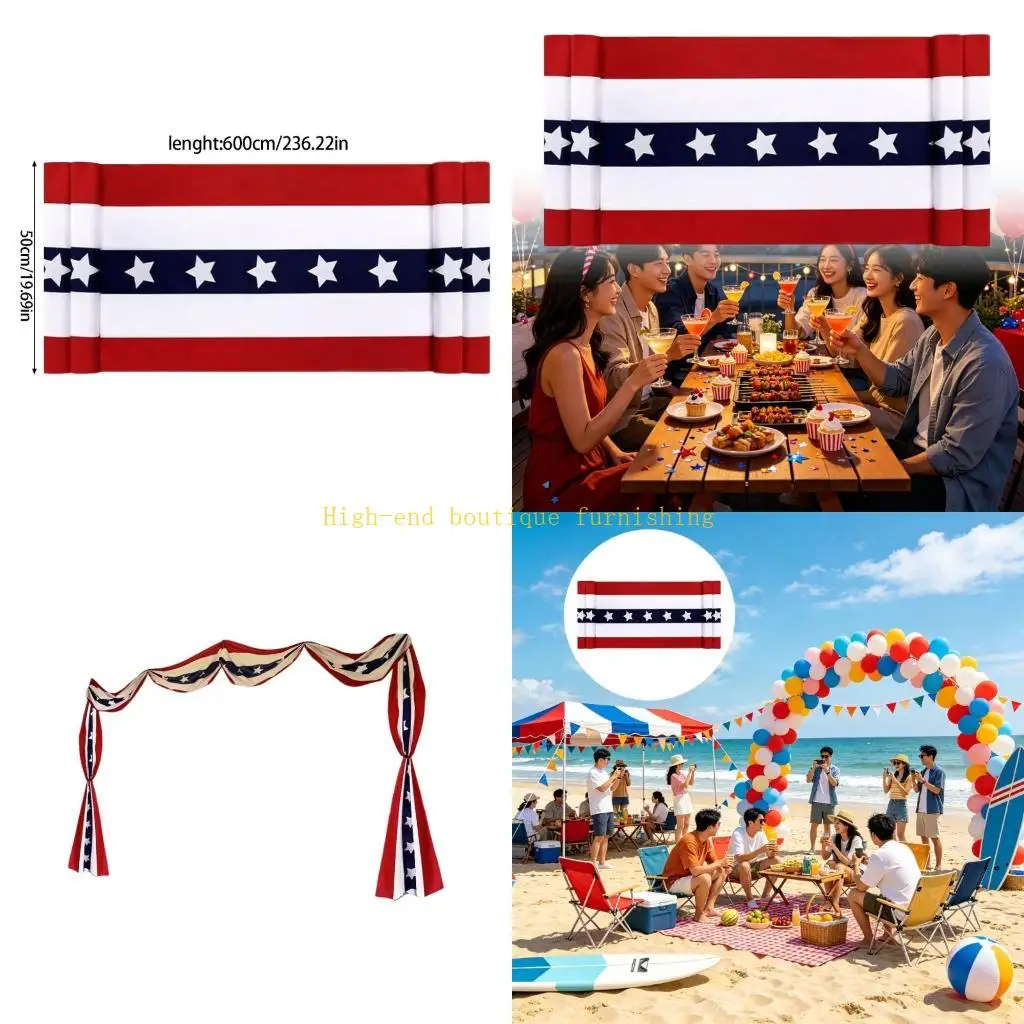 L9NB Large American Independence Runner For Porch Garden And Fence Decoration