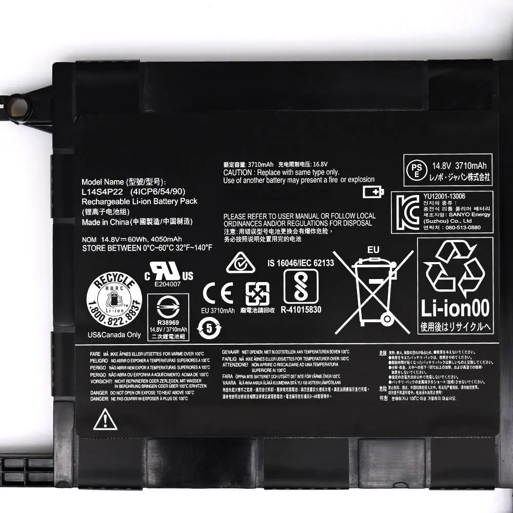Imagem -02 - Brandnew Genuíno Original L14s4p22 14.8v 60wh Bateria do Portátil para Lenovo Ideapad Y70015isk Y700-17isk Y700 Série L14m4p23 4050