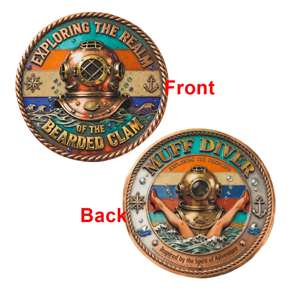 5pcs Vintage Diving Helmet Nautical Challenge Coins Exploring The Realm Of Adventure Commemorative Coin Gifts for Collection